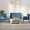 Ülőgarnitúrák párnával 3 pcs kék 115 x 56 x 80 cm furnér