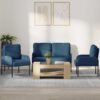 Ülőgarnitúrák párnával 3 pcs kék 115 x 56 x 80 cm furnér