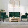 Ülőgarnitúrák párnával 3 pcs sötétzöld 115 x 56 x 80 cm furnér