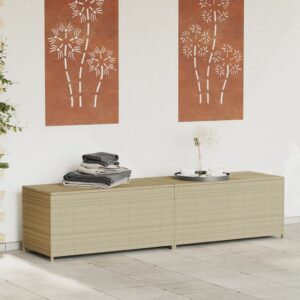 Vegyes bézs polyrattan kerti tárolóláda 469 l