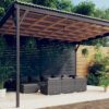 10-részes szürke polyrattan kerti ülőgarnitúra párnákkal