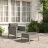 2 részes szürke polyrattan kerti ülőgarnitúra párnákkal