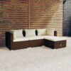 4 részes barna polyrattan kerti ülőgarnitúra párnákkal
