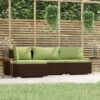 4-részes barna polyrattan kerti ülőgarnitúra párnákkal
