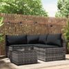4 részes szürke polyrattan kerti ülőgarnitúra párnákkal