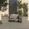 4-részes szürke polyrattan kültéri ülőgarnitúra párnákkal
