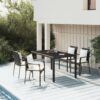 5 részes fekete polyrattan kerti ülőgarnitúra párnákkal