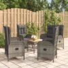 5 részes szürke polyrattan kerti ülőgarnitúra párnákkal