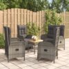 5 részes szürke polyrattan kerti ülőgarnitúra párnákkal