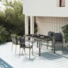 5 részes szürke polyrattan kerti ülőgarnitúra párnákkal