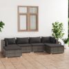 6-részes szürke polyrattan kerti ülőgarnitúra párnákkal