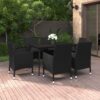 7 részes polyrattan és üveg kerti étkezőgarnitúra párnákkal