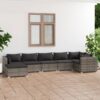 7-részes szürke polyrattan kerti ülőgarnitúra párnákkal