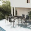 7-részes szürke polyrattan kerti ülőgarnitúra párnákkal