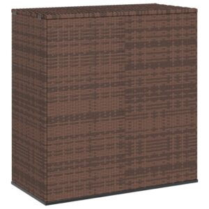Barna polyrattan kerti párnatartó doboz 100 x 49 x 103