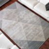 Bézs színű szőnyeg modern geometrikus mintával