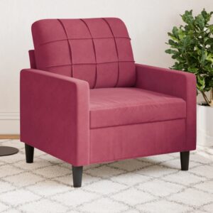 Bordó bársony kanapéfotel 60 cm