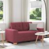 Borvörös szövet loveseat kanapé 120 cm