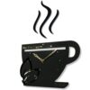 Design konyha óra TIME FOR COFFEE fekete