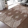Egyedi szőnyeg modern geometrikus mintával - barna Szélesség: 80 cm | Hossz: 150 cm