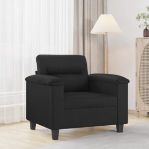 Fekete műbőr kanapéfotel 60 cm