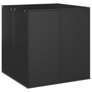 Fekete polietilén rattan kerti párnatartó láda 100x97