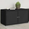 Fekete polyrattan kerti tárolószekrény 110 x 55 x 60