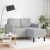 Felhőszürke anyagból 2 üléses kanapé l-alakú kanapéval 125 cm