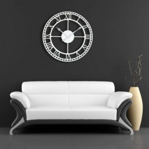Fém fehér falióra vintage 80 cm
