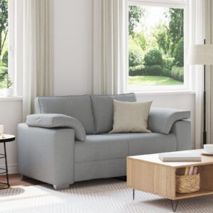 Kétfős kanapé világosszürke 120 cm textil
