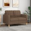 Kétszemélyes barna szövetkanapé 120 cm