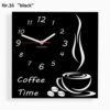 Konyhai falióra Coffee Time fekete