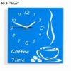 Konyhai falióra Coffee Time kék