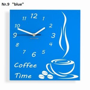 Konyhai falióra Coffee Time kék