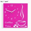 Konyhai falióra Coffee Time rózsaszín