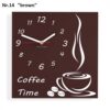 Konyhai falióra Coffee Time sötétbarna
