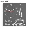 Konyhai falióra Coffee Time szürke
