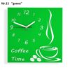 Konyhai falióra Coffee Time zöld