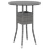Szürke polyrattan és edzett üveg kerti asztal ø60 x 75 cm