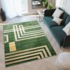 TURMALIN Modern zöld szőnyeg egyedi arany mintával Szélesség: 80 cm | Hossz: 150 cm