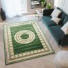 TURMALIN Zöld szőnyeg geometrikus arany mintával Szélesség: 160 cm | Hossz: 220 cm