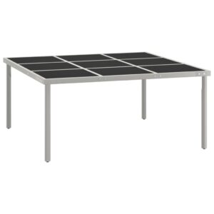 Üveg és acél kerti étkezőasztal 170 x 170 x 74