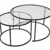 Hanah Home Coffee Table Set Black Black-Transparent-80-60