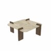Hanah Home Coffee Table Travertine Walnut Afrolli - Travertine