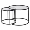 Hanah Home Dohányzóasztal Szett Fekete Átlátszó Aurum - 60