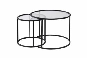 Hanah Home Dohányzóasztal Szett Fekete Átlátszó Aurum - 60