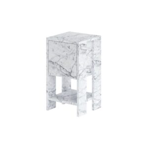 Hanah Home Nightstand Carrara Marble Ema - Carrara Marble