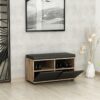 Hanah Home Shoe Cabinet Walnut Black Drago - Walnut