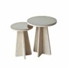 Hanah Home Side Table Set Travertine Bronze Luna - Travertine