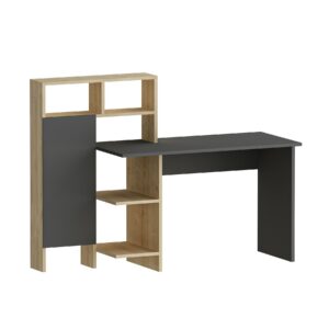 Hanah Home Study Desk Anthracite Oak Bugra - Anthracite